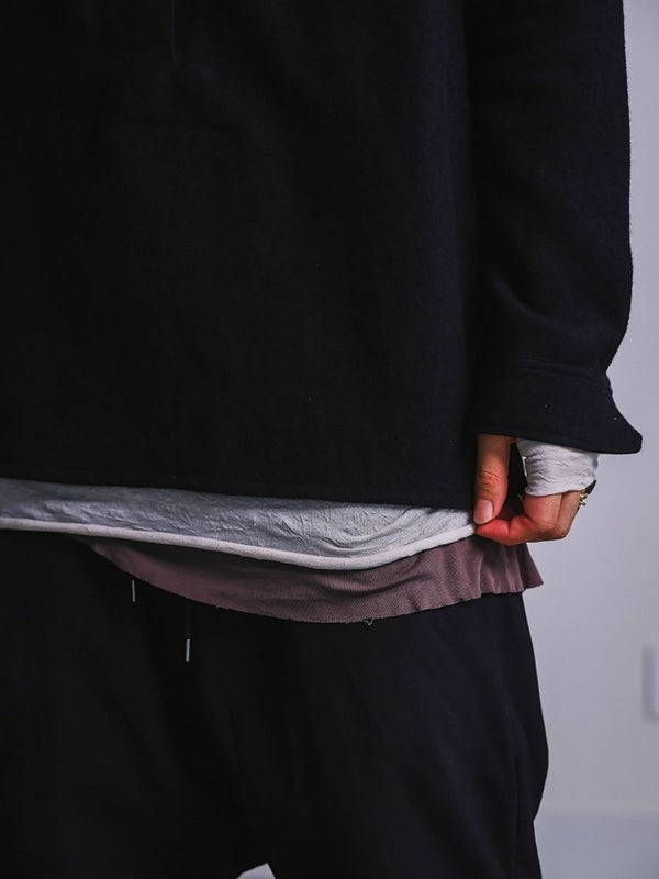 Craft Fabric Layered Turtle - neck L/S T-shirt [尾州コットン]【oyster】 - PRY