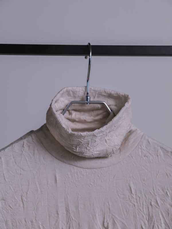 Craft Fabric Layered Turtle - neck L/S T-shirt [尾州コットン]【oyster】 - PRY