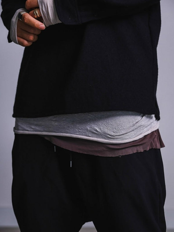 Craft Fabric Layered Turtle - neck L/S T-shirt [尾州コットン]【oyster】 - PRY