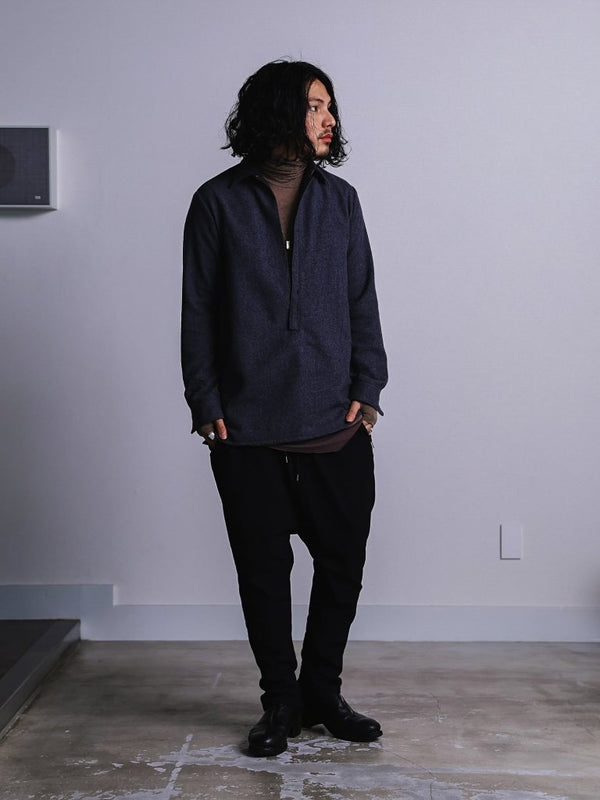 Craft Fabric Layered Turtle - neck L/S T-shirt [尾州コットン]【taupe】 - PRY