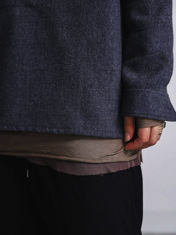 Craft Fabric Layered Turtle - neck L/S T-shirt [尾州コットン]【taupe】 - PRY