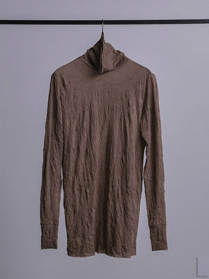 Craft Fabric Layered Turtle - neck L/S T-shirt [尾州コットン]【taupe】 - PRY