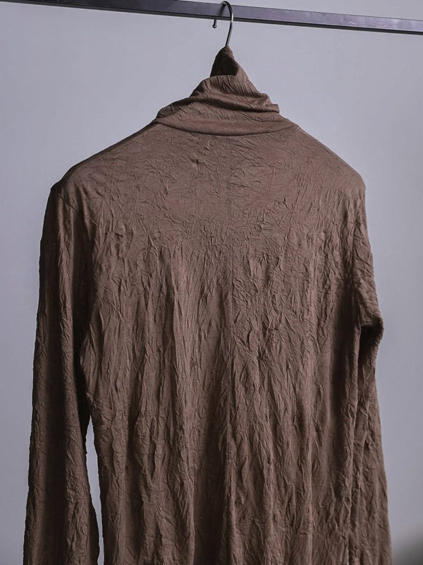 Craft Fabric Layered Turtle - neck L/S T-shirt [尾州コットン]【taupe】 - PRY