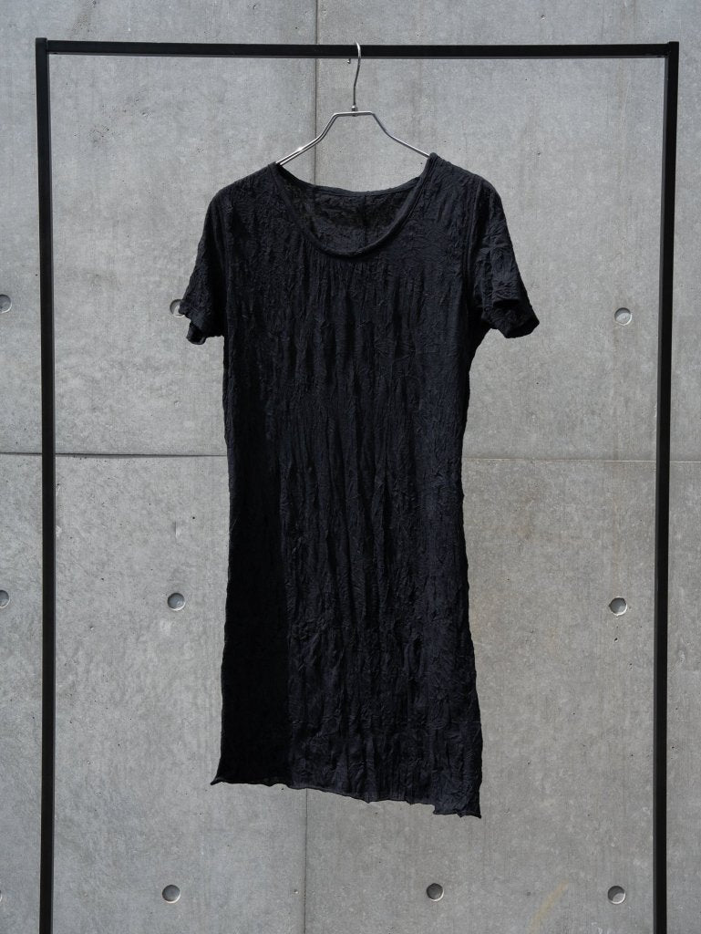 Craft Fabric Layered U-neck T-shirt【black】 – PRY