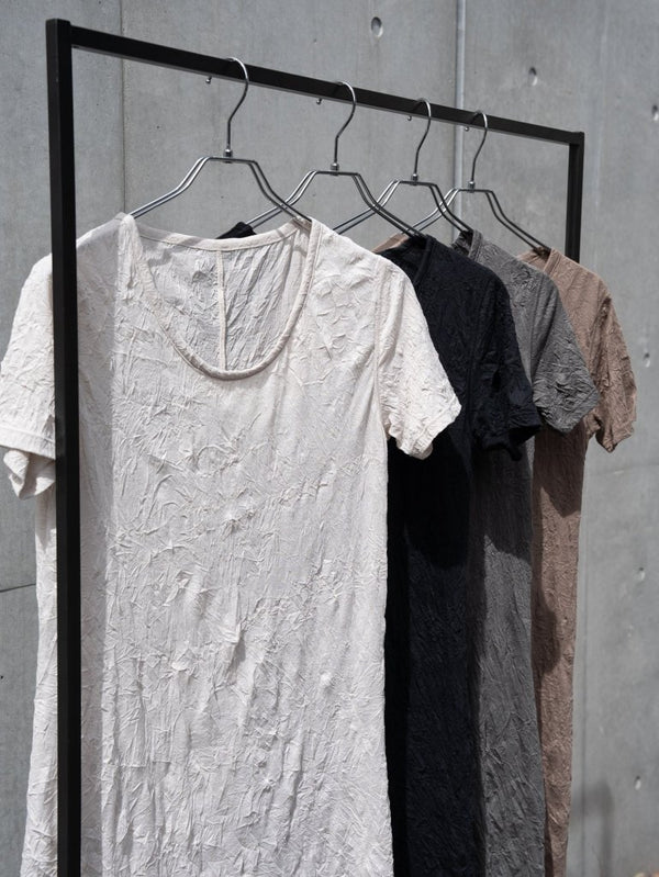Craft Fabric Layered U - neck T-shirt【oyster】 - PRY