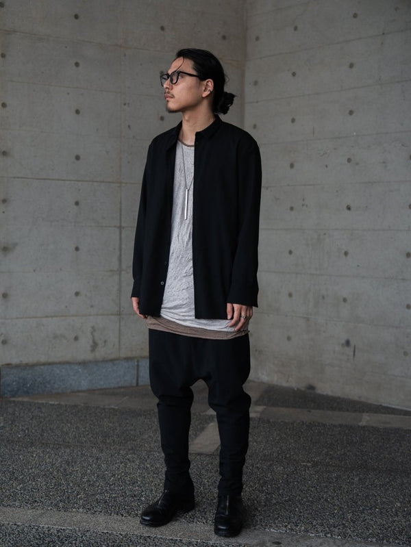 Craft Fabric Layered U - neck T-shirt【oyster】 - PRY