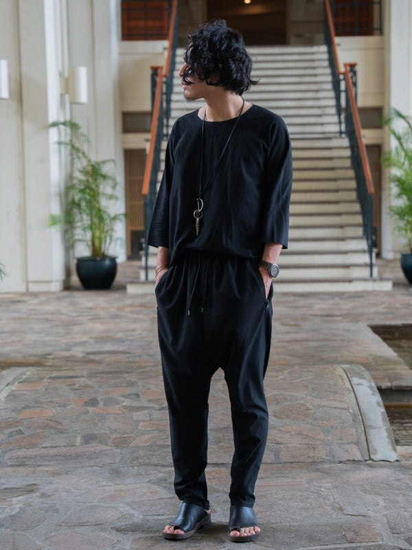 Cross - Seam Pullover Shirt【BLACK】 - PRY