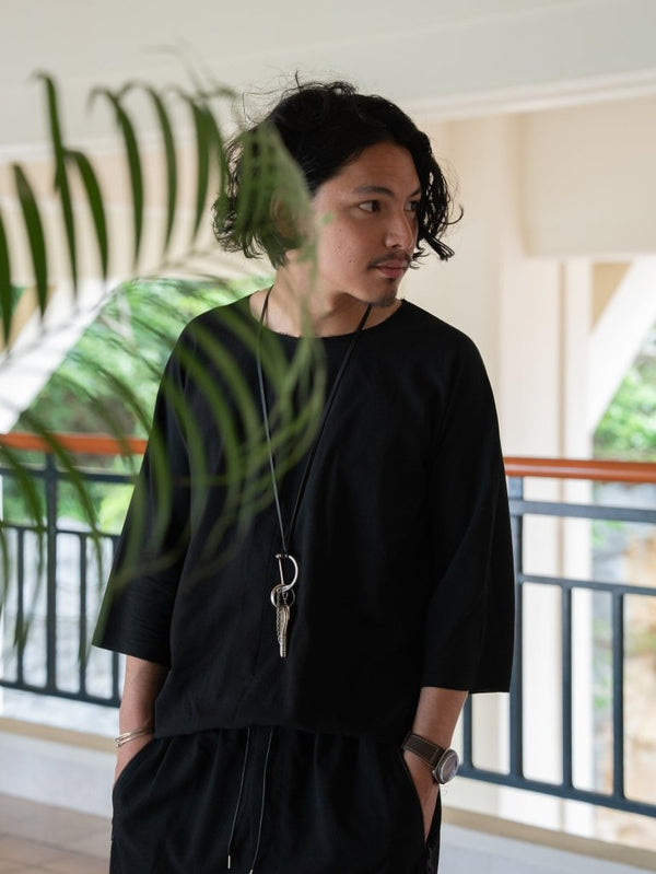 Cross - Seam Pullover Shirt【BLACK】 - PRY