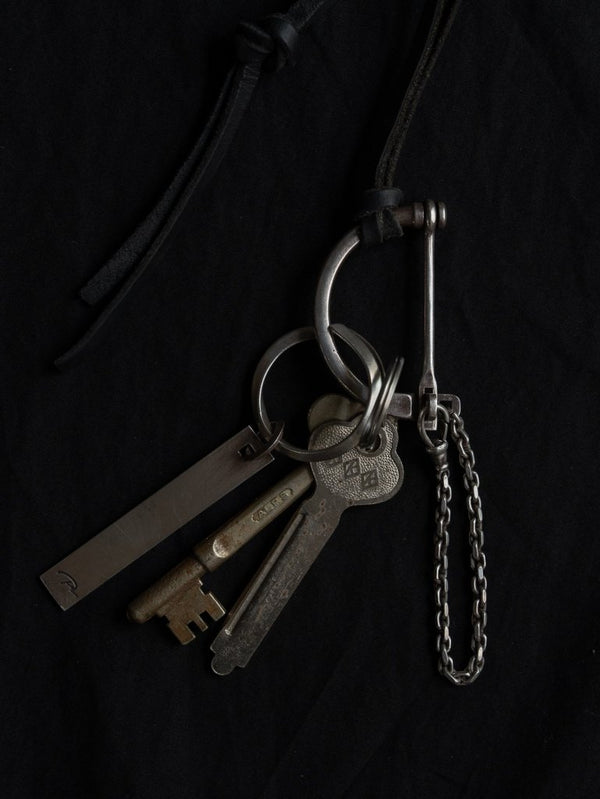 D - Clasp Key Ring with GUIDI Leather Code - PRY