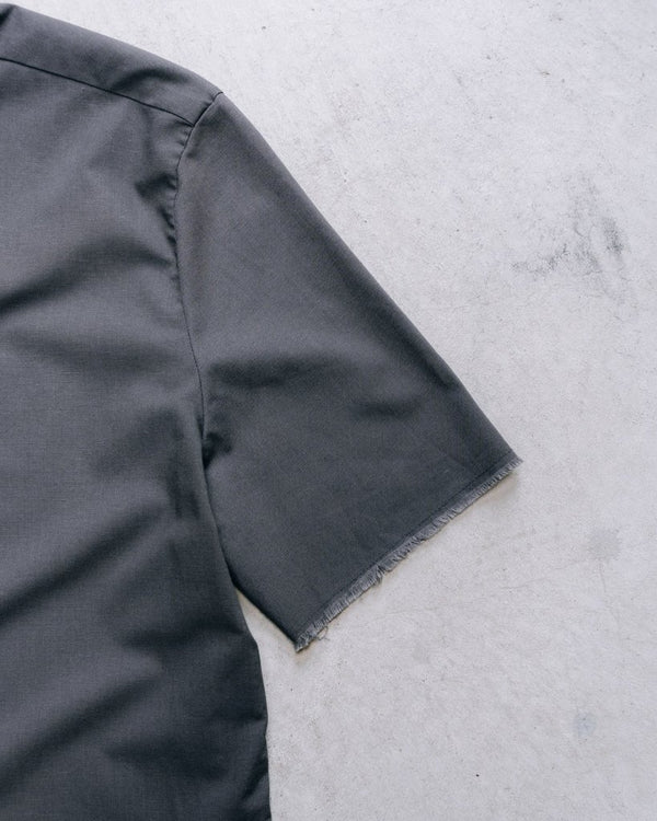 【アーカイブ販売】DarkGray Frayed Edge Linen Shirt [for setup] - PRY