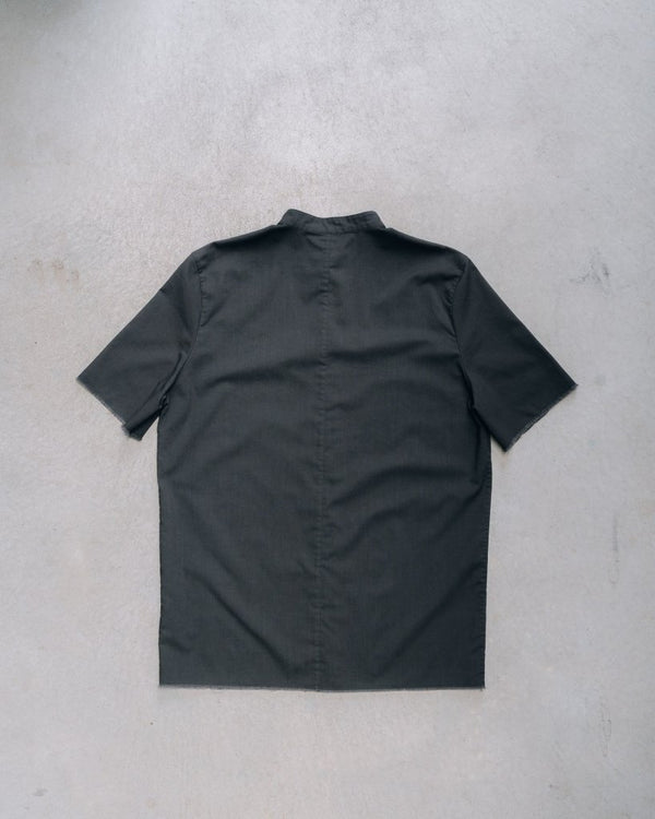 【アーカイブ販売】DarkGray Frayed Edge Linen Shirt [for setup] - PRY