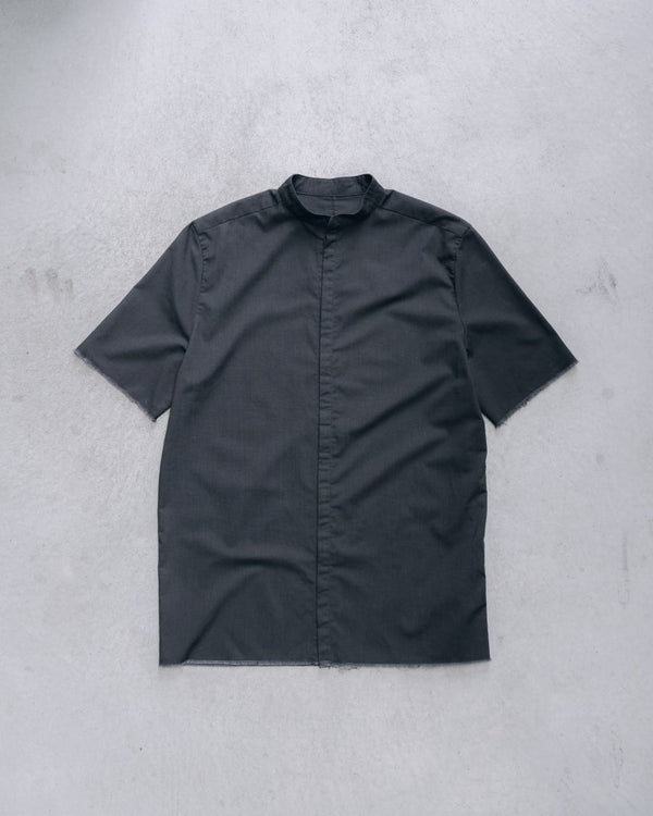 【アーカイブ販売】DarkGray Frayed Edge Linen Shirt [for setup] - PRY