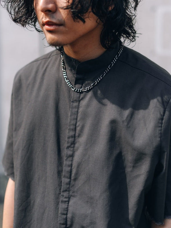 【アーカイブ販売】DarkGray Frayed Edge Linen Shirt [for setup] - PRY