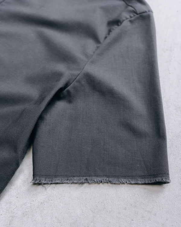 【アーカイブ販売】DarkGray Frayed Edge Linen Shirt [for setup] - PRY