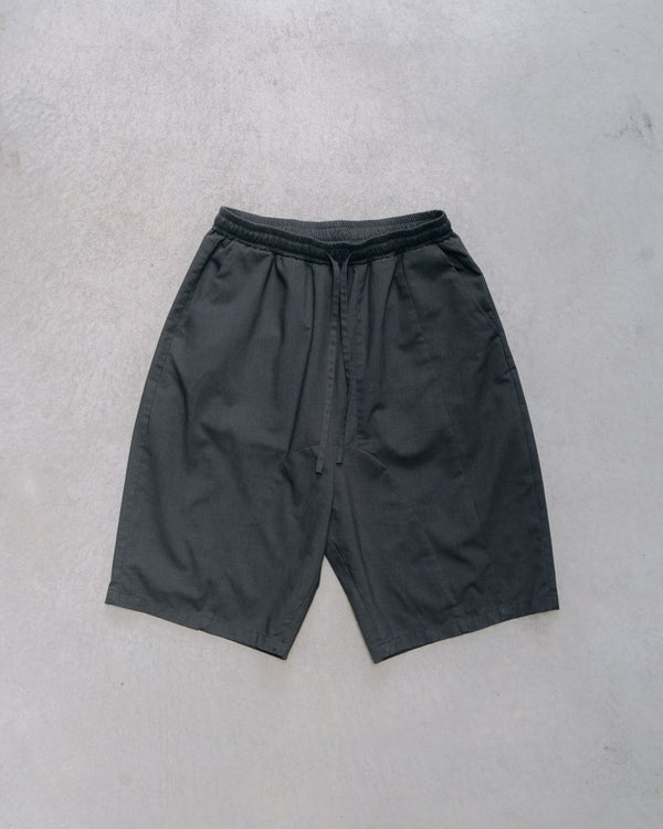 【アーカイブ販売】DarkGray Modern Cut Linen Shorts [for setup] - PRY