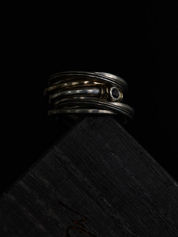 Slit Trinity Ring  [slv925+k10]