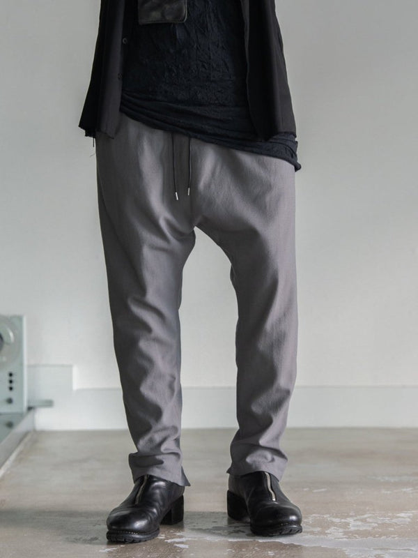 Drawstring Sarouel Zip Pants 【STONE GRAY】 - PRY