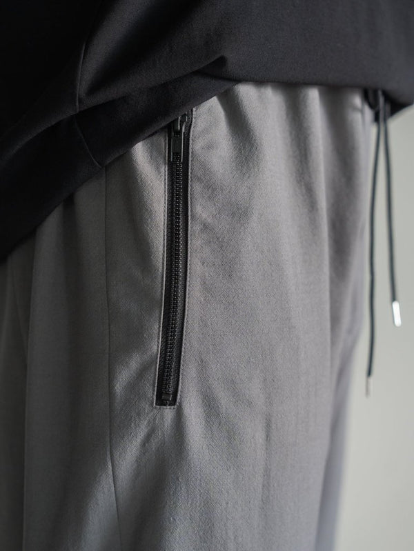 Drawstring Sarouel Zip Pants 【STONE GRAY】 - PRY