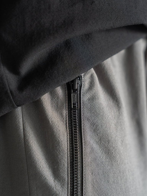 Drawstring Sarouel Zip Pants 【STONE GRAY】 - PRY