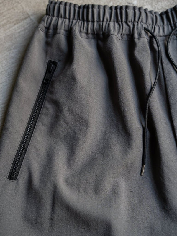 Drawstring Sarouel Zip Pants 【STONE GRAY】 - PRY