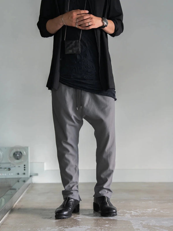 Drawstring Sarouel Zip Pants 【STONE GRAY】 - PRY