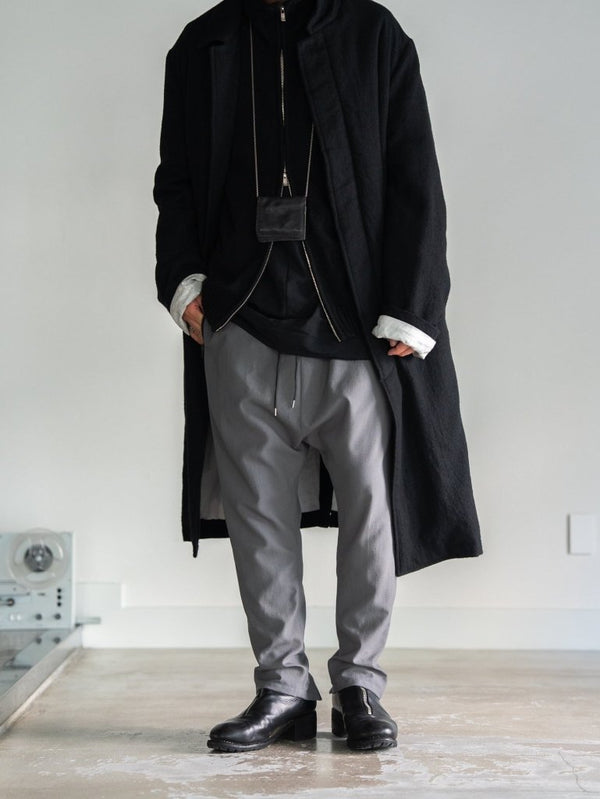 Drawstring Sarouel Zip Pants 【STONE GRAY】 - PRY