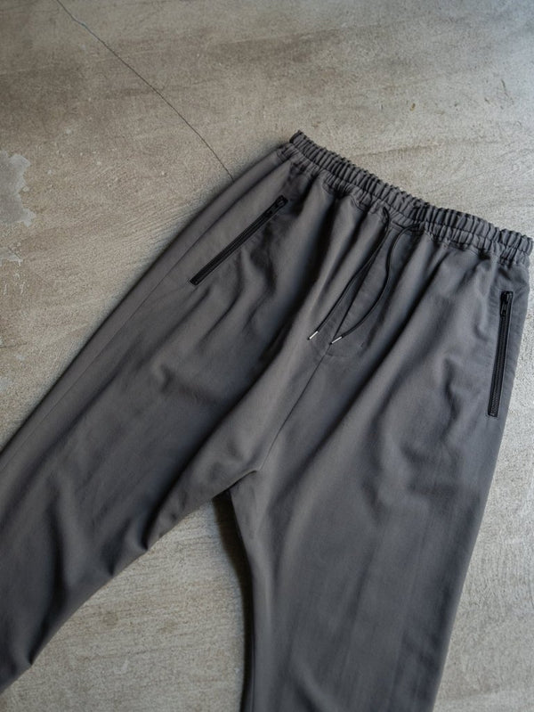 Drawstring Sarouel Zip Pants 【STONE GRAY】 - PRY