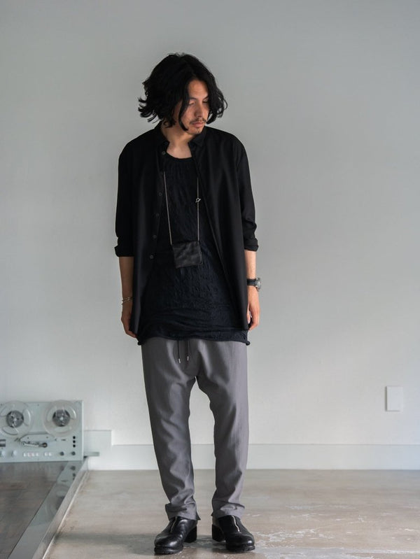 Drawstring Sarouel Zip Pants 【STONE GRAY】 - PRY
