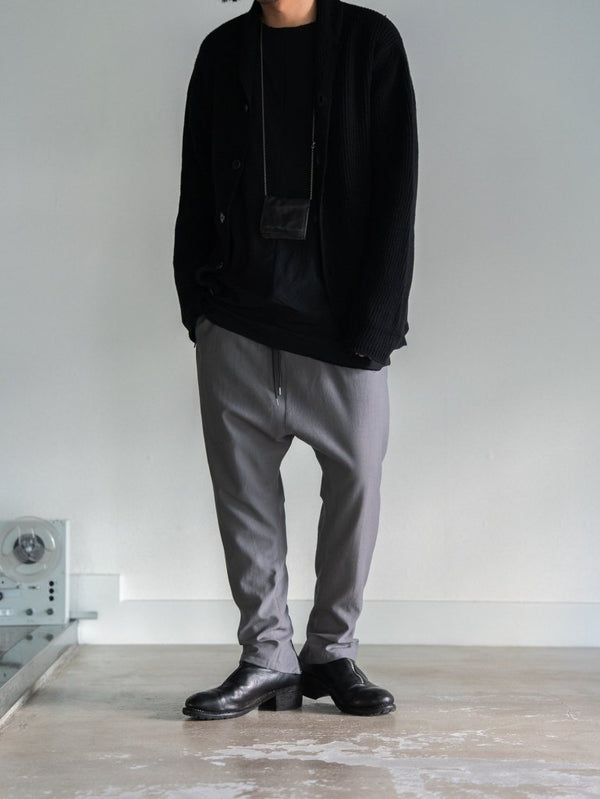 Drawstring Sarouel Zip Pants 【STONE GRAY】 - PRY