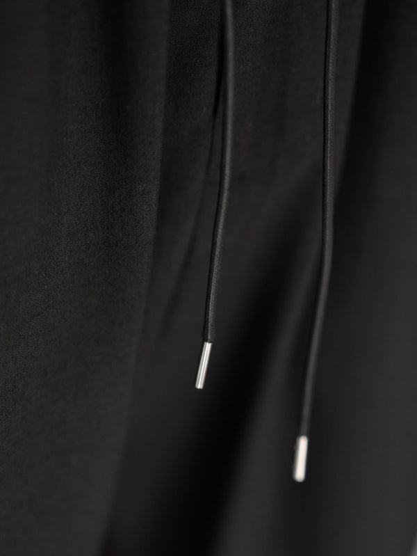 Drawstring Sarouel Zip Pants【BLACK】 - PRY