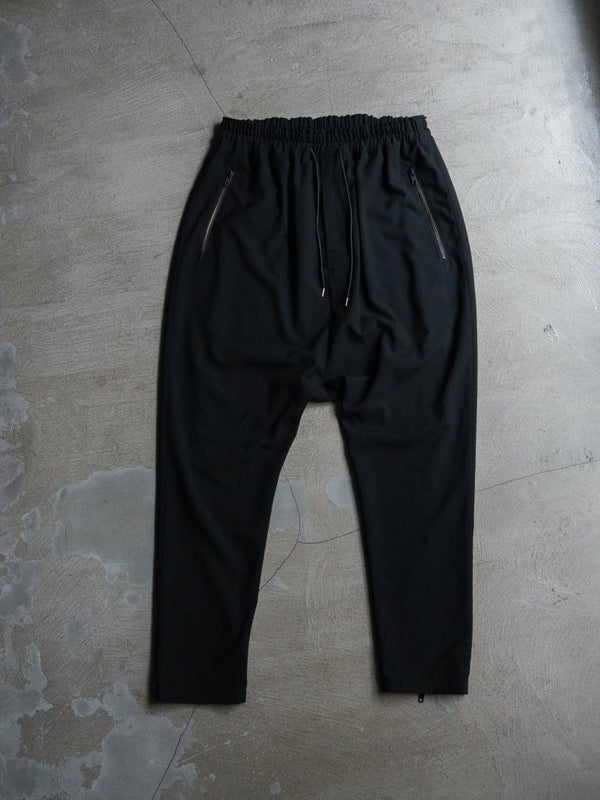Drawstring Sarouel Zip Pants【BLACK】 - PRY