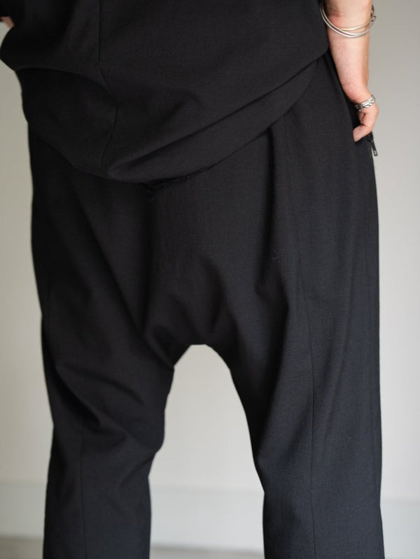 Drawstring Sarouel Zip Pants【BLACK】 - PRY