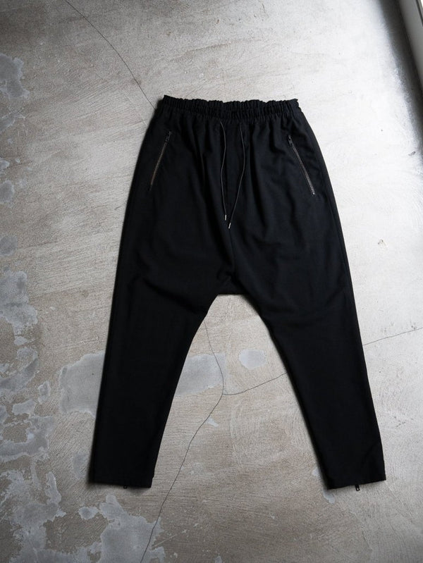 Drawstring Sarouel Zip Pants【BLACK】 - PRY