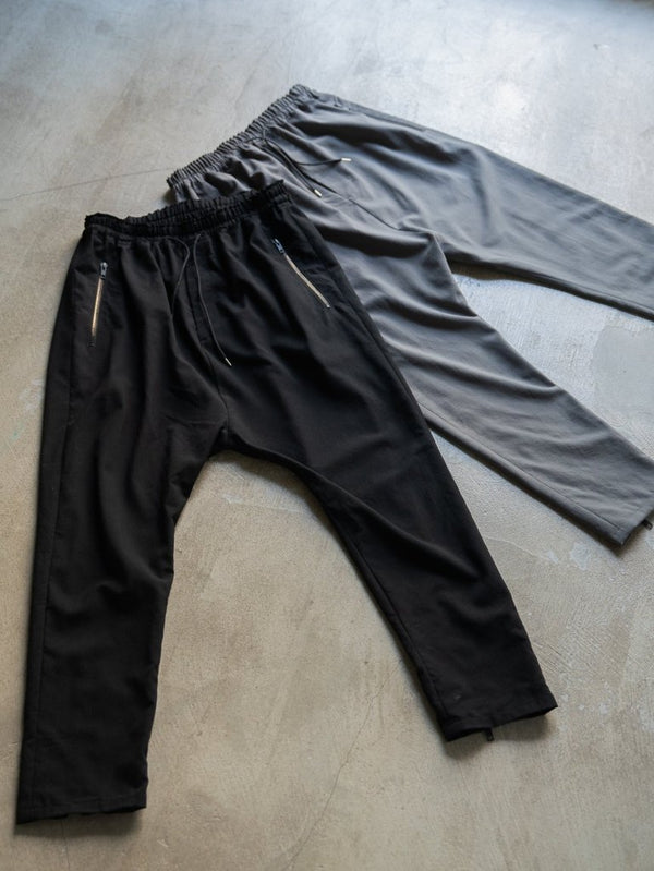 Drawstring Sarouel Zip Pants【BLACK】 - PRY