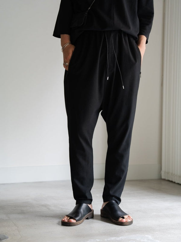 Drawstring Sarouel Zip Pants【BLACK】 - PRY