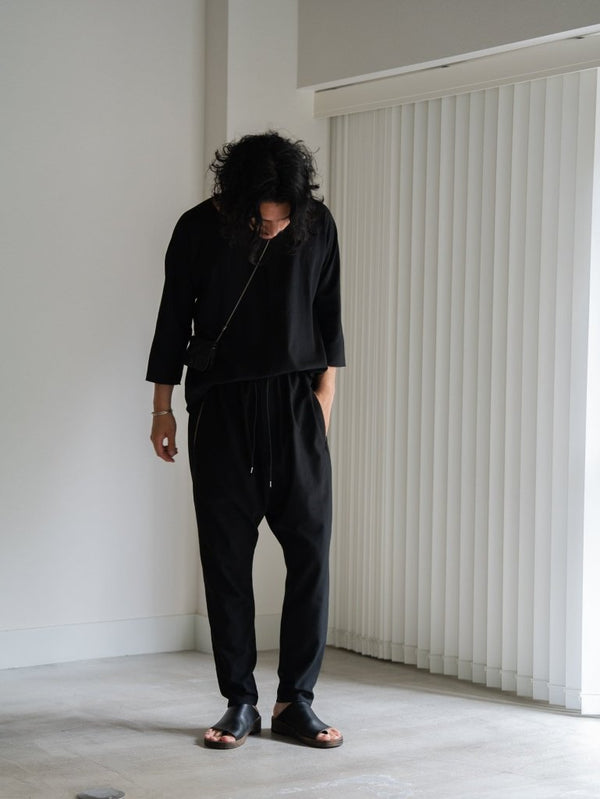 Drawstring Sarouel Zip Pants【BLACK】 - PRY