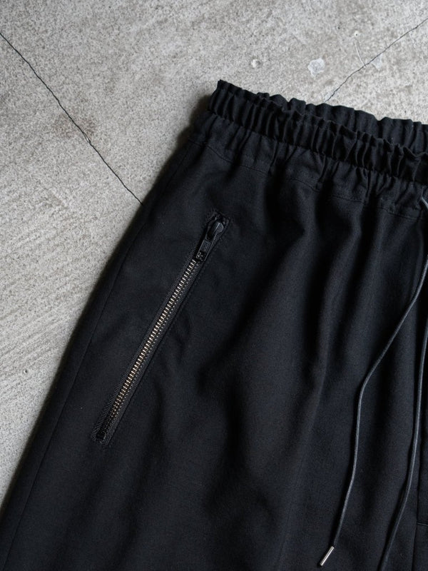 Drawstring Sarouel Zip Pants【BLACK】 - PRY