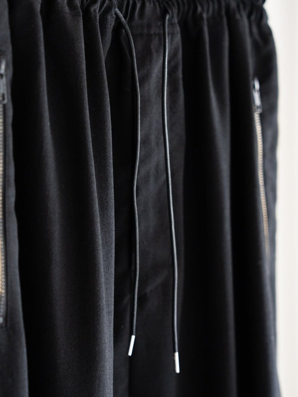 Drawstring Sarouel Zip Pants【BLACK】 - PRY