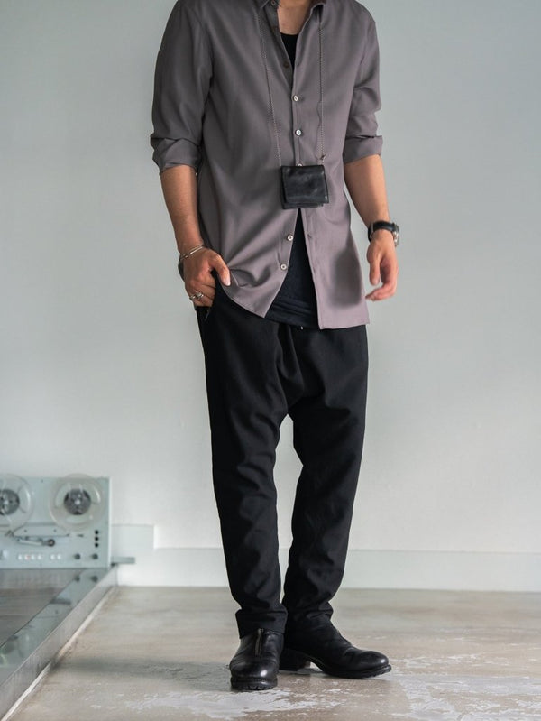 Drawstring Sarouel Zip Pants【BLACK】 - PRY