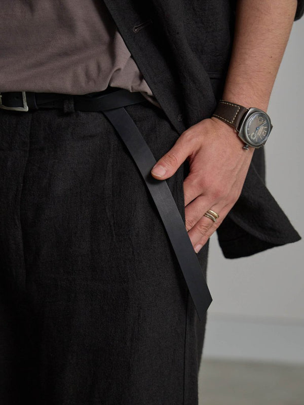 Dry Serge Sarouel Wide Pants [BLACK] - PRY