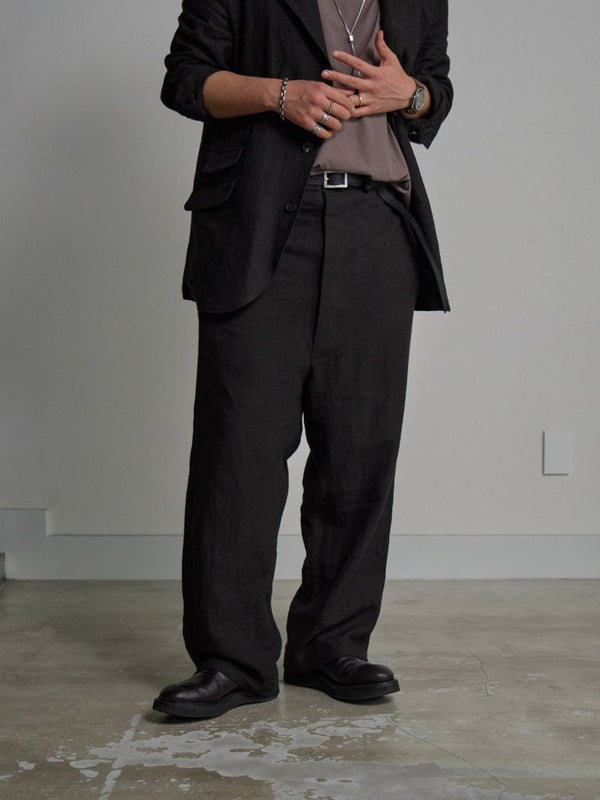 Dry Serge Sarouel Wide Pants [BLACK] - PRY