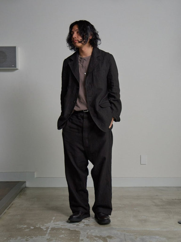 Dry Serge Sarouel Wide Pants [BLACK] - PRY