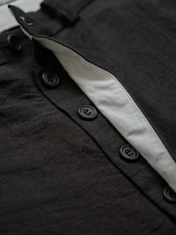 Dry Serge Sarouel Wide Pants [BLACK] - PRY