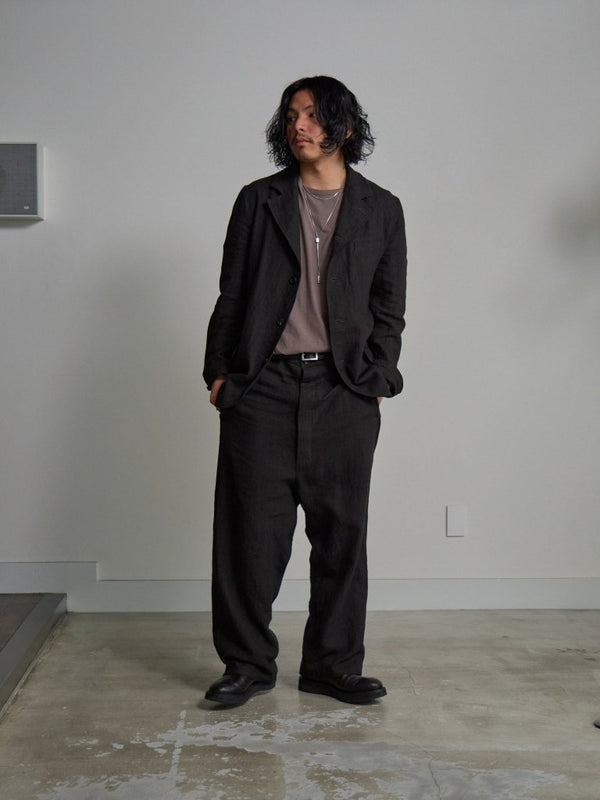 Dry Serge Sarouel Wide Pants [BLACK] - PRY