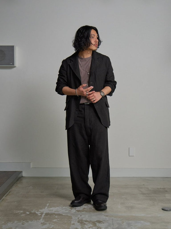 Dry Serge Sarouel Wide Pants [BLACK] - PRY