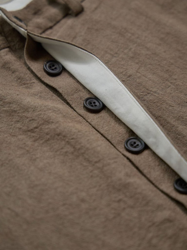 Dry Serge Sarouel Wide Pants [TAUPE] - PRY