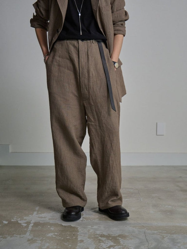Dry Serge Sarouel Wide Pants [TAUPE] - PRY