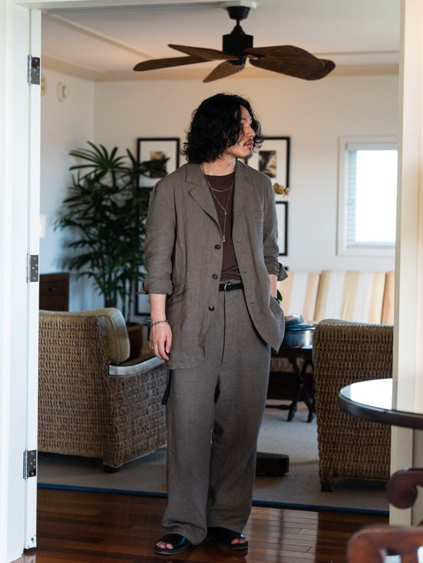 Dry Serge Sarouel Wide Pants [TAUPE] - PRY