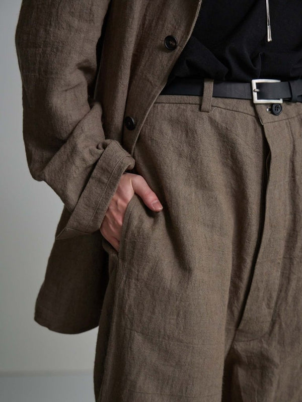 Dry Serge Sarouel Wide Pants [TAUPE] - PRY