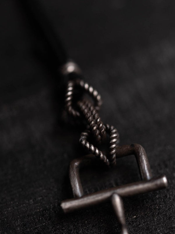 Horsebit Leather Necklace [Silver925] - PRY